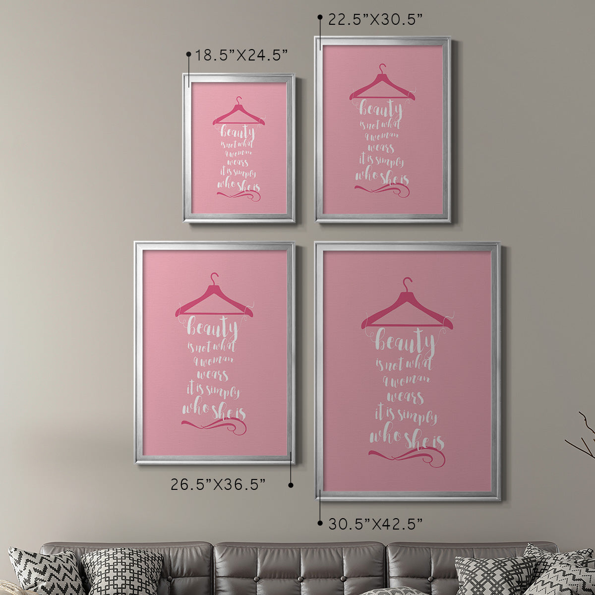 Beauty in Pink - Modern Framed Canvas Print