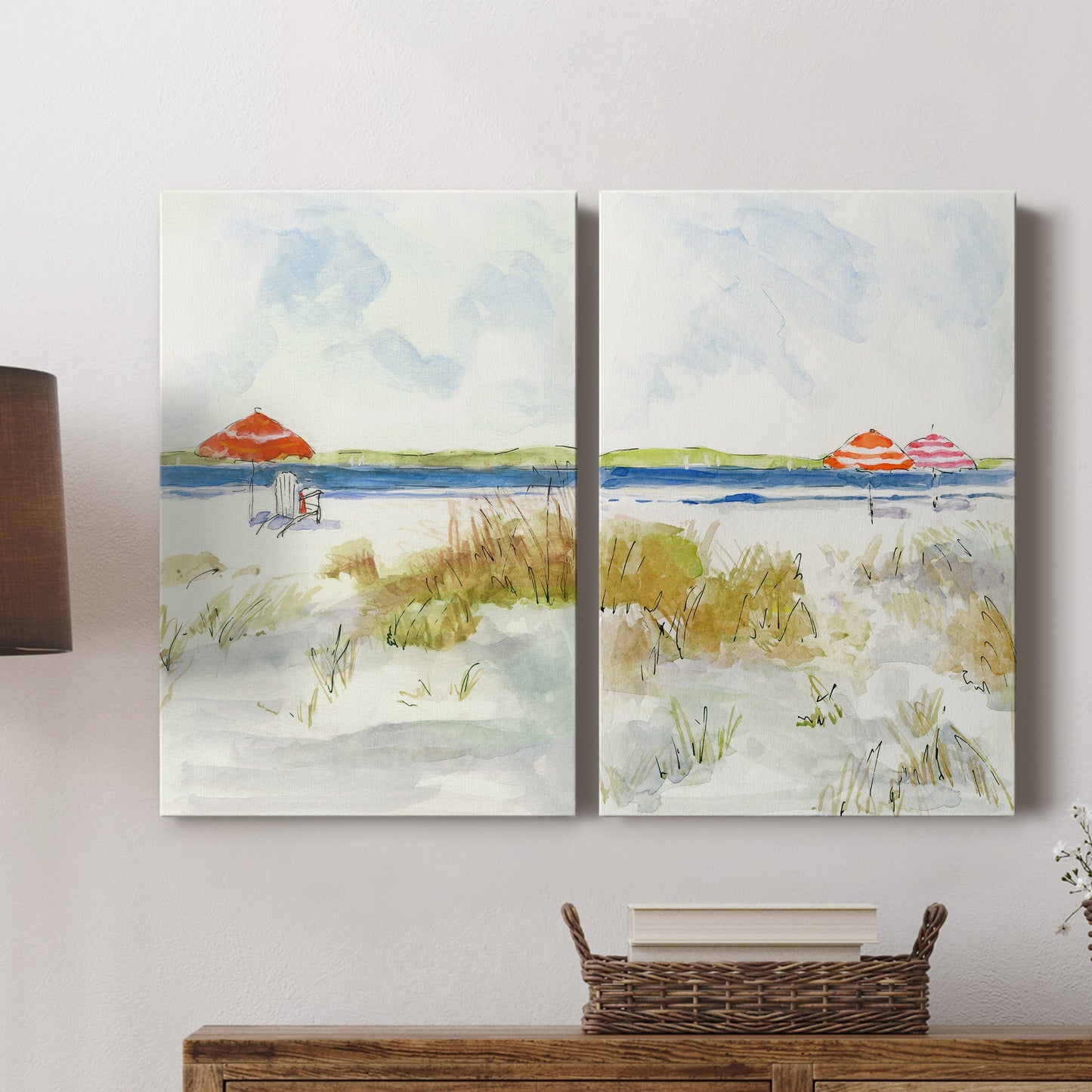 Sketchy Beach I Premium Gallery Wrapped Canvas - Ready to Hang