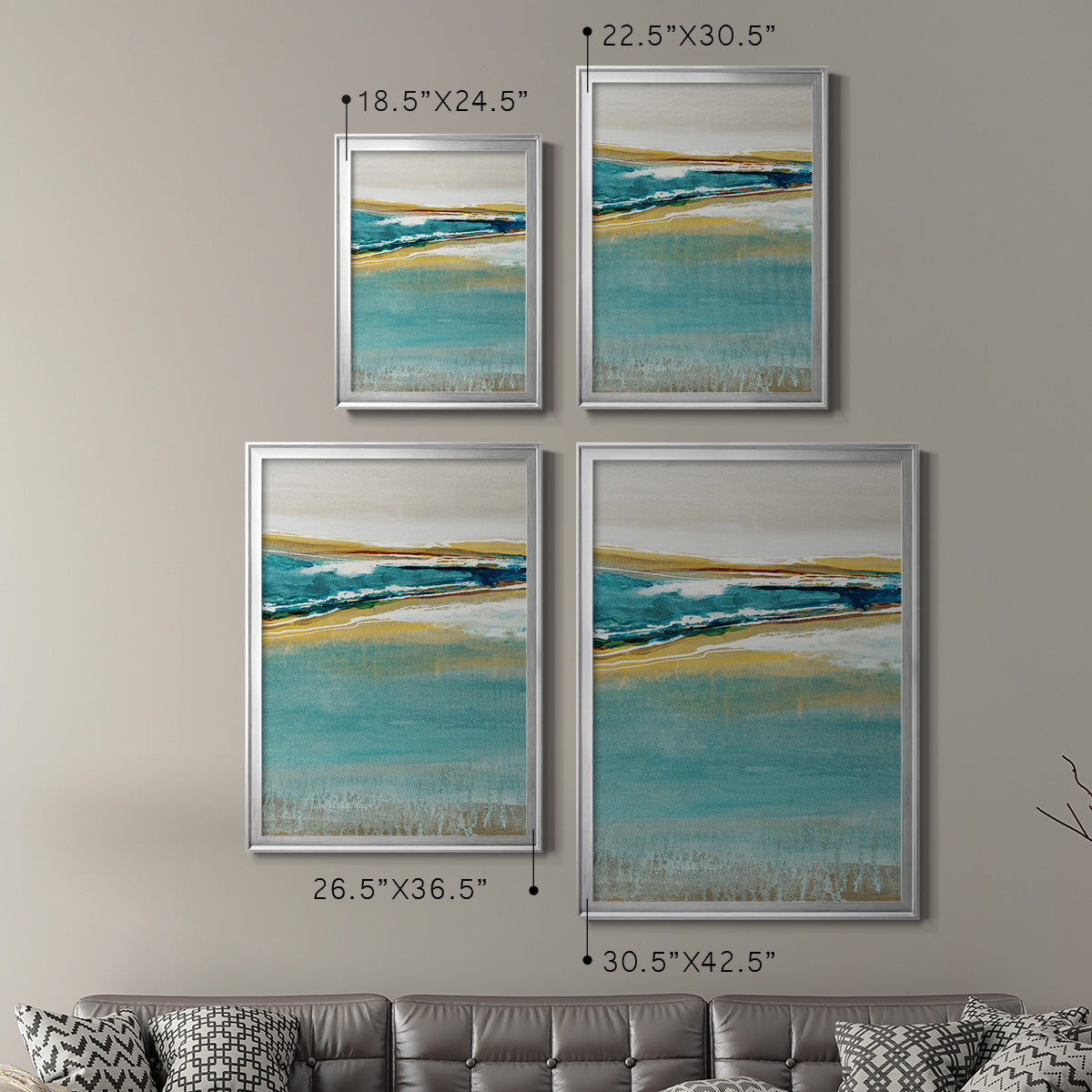 Aqua Quartz V1 - Modern Framed Canvas Print