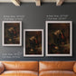 Classical religious portrait of Paul the Apostle by Rembrandt van Rijn in an ornate weathered white frame shown in multiple vertical size options.