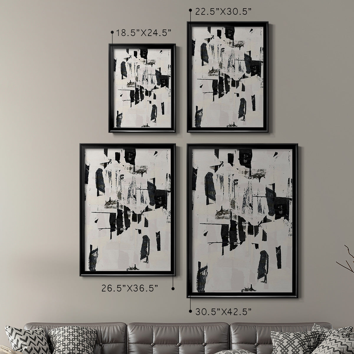 Tiles & Texture Abstract Angles VI - Modern Framed Canvas Print