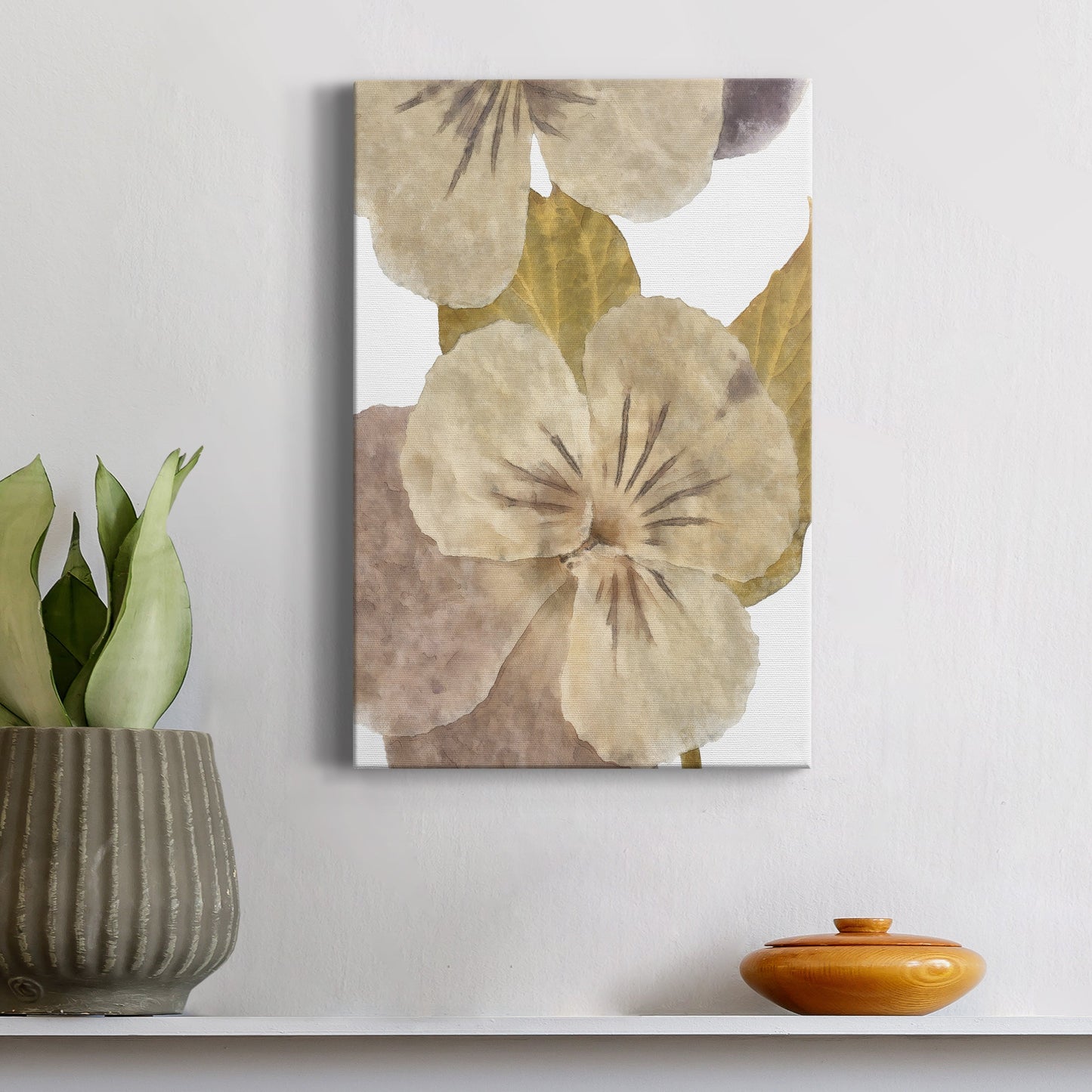 Neutral Pansy II Premium Gallery Wrapped Canvas - Ready to Hang