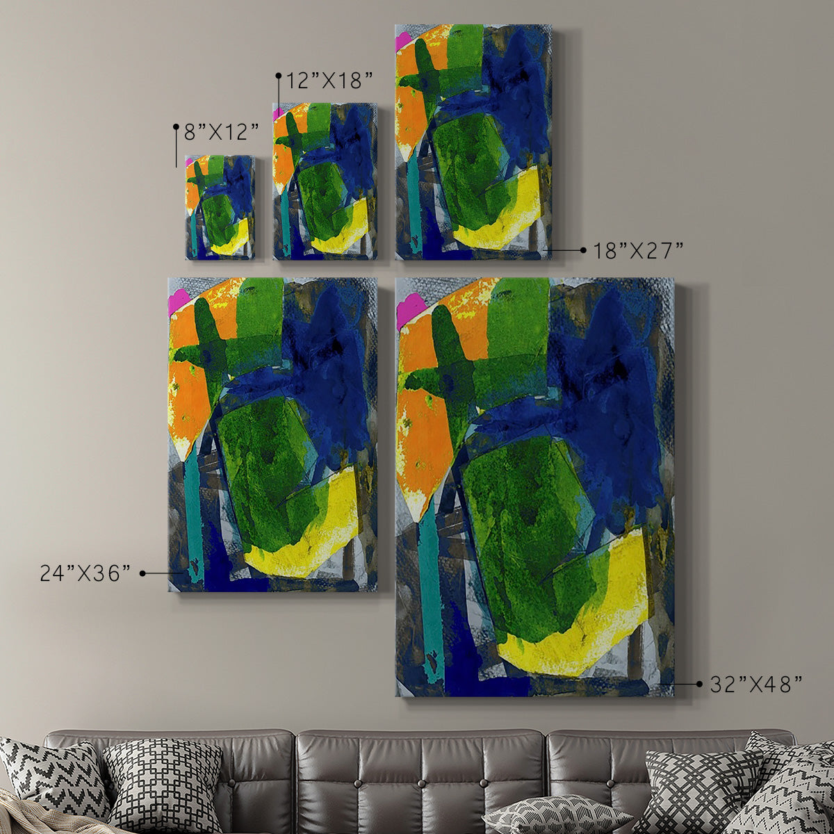 Brights Strokes I - Canvas Art Print