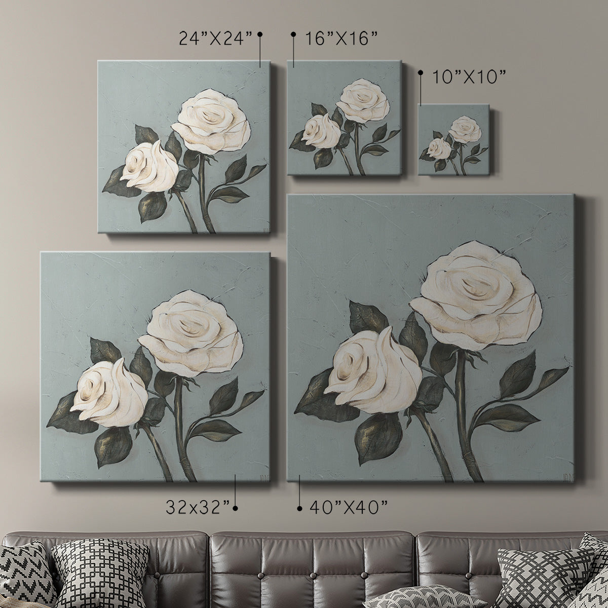 Two Tan Roses-Premium Gallery Wrapped Canvas - Ready to Hang