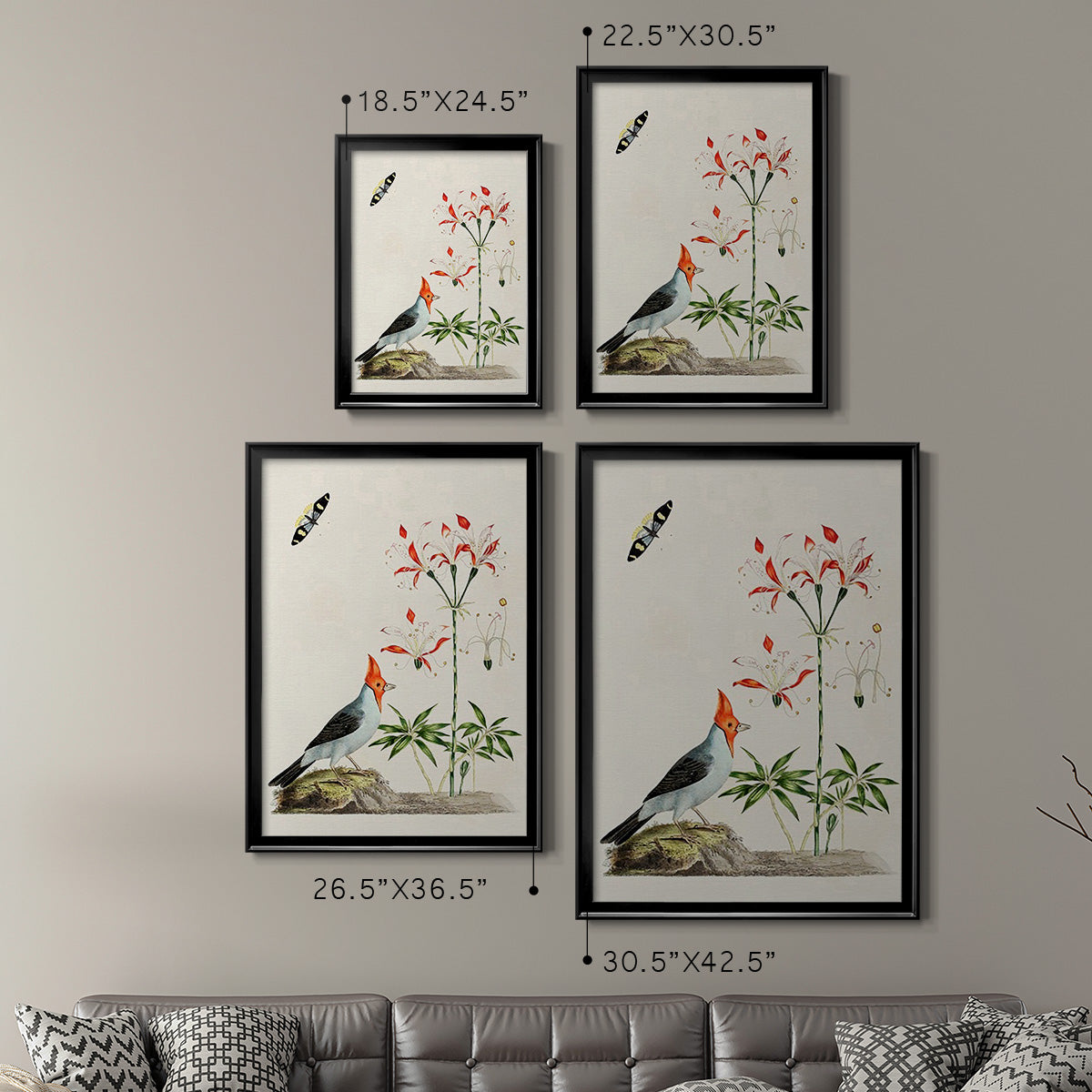 Bird in Habitat I - Modern Framed Canvas Print