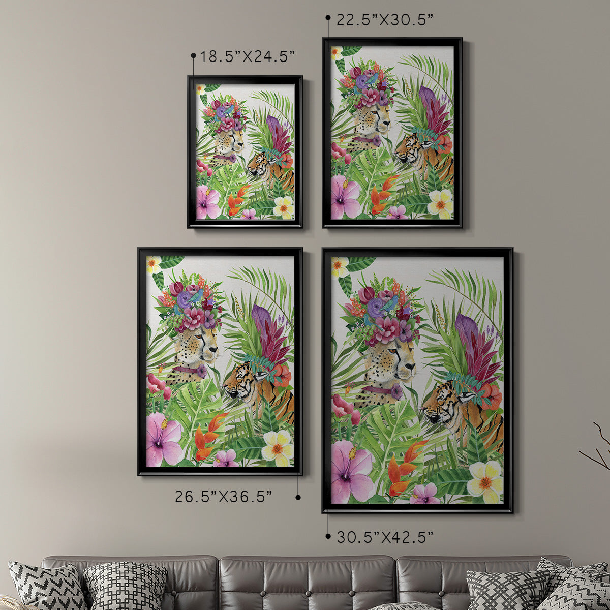 Jungle Royale I - Modern Framed Canvas Print