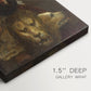 Close-up of a gallery-wrapped canvas corner showing a refined scene with strong contrast and meaning, highlighting texture and print detail.