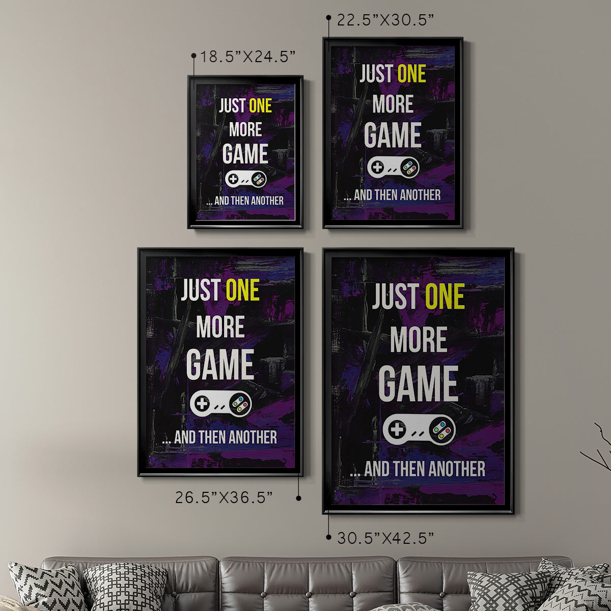 Gamer at Play II - Modern Framed Canvas Print