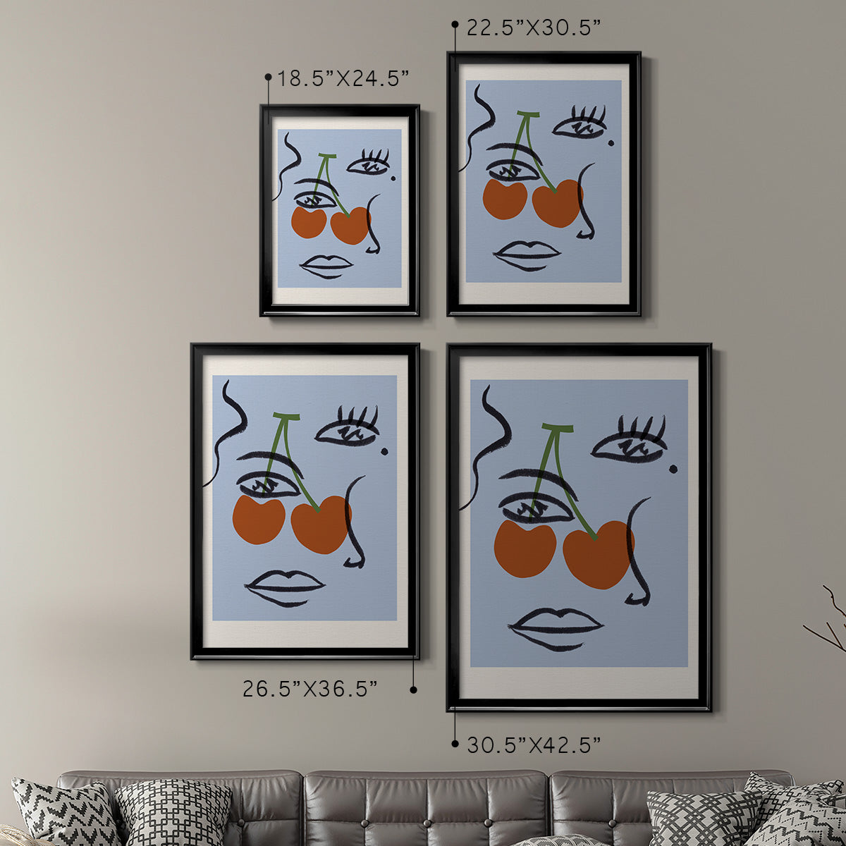 Cherry Baby I - Modern Framed Canvas Print