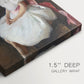 Close-up of a gallery-wrapped canvas corner showing a composed image with soft highlights, highlighting texture and print detail.