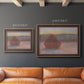 Impressionist haystack sunset scene in winter by Claude Monet in an ornate bronzed mahogany wood frame shown in multiple size options.