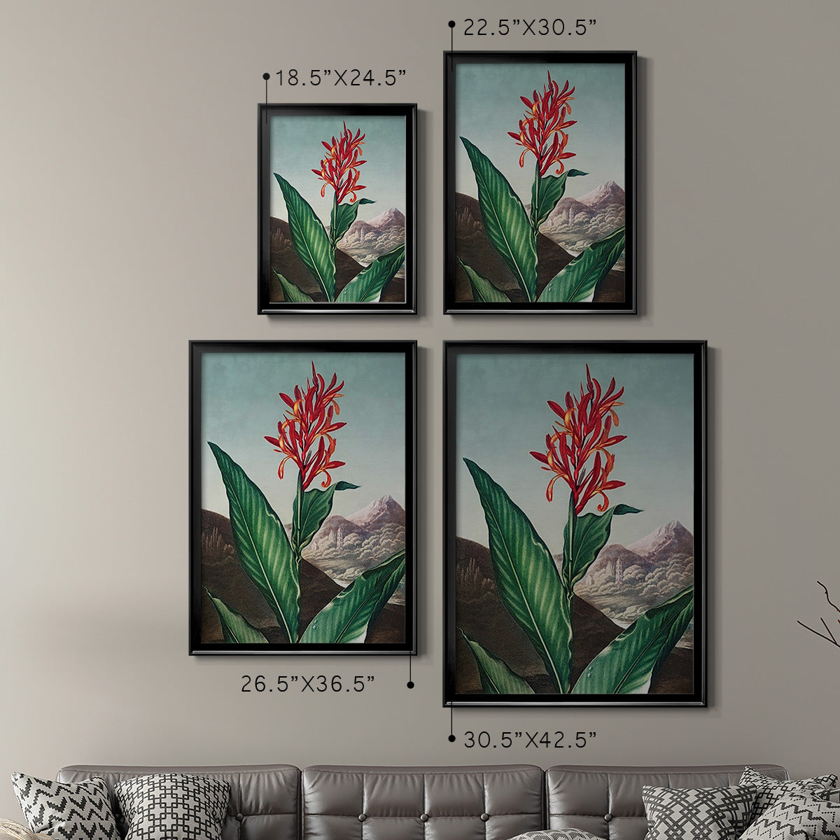 Temple of Flora I - Modern Framed Canvas Print