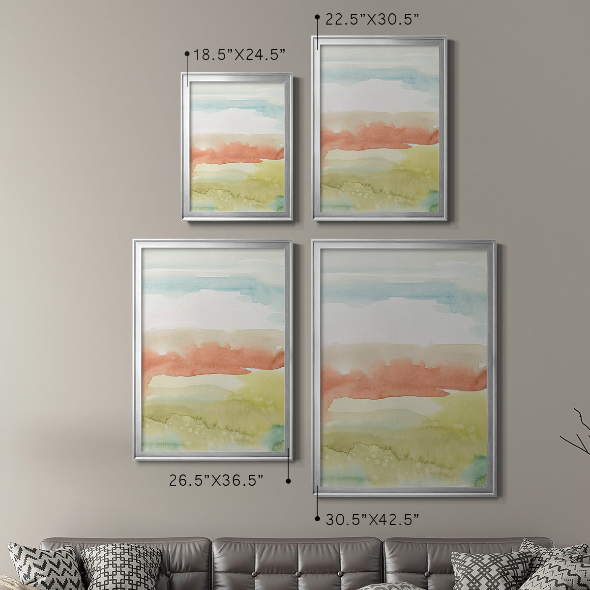 Blushing Sunrise II - Modern Framed Canvas Print