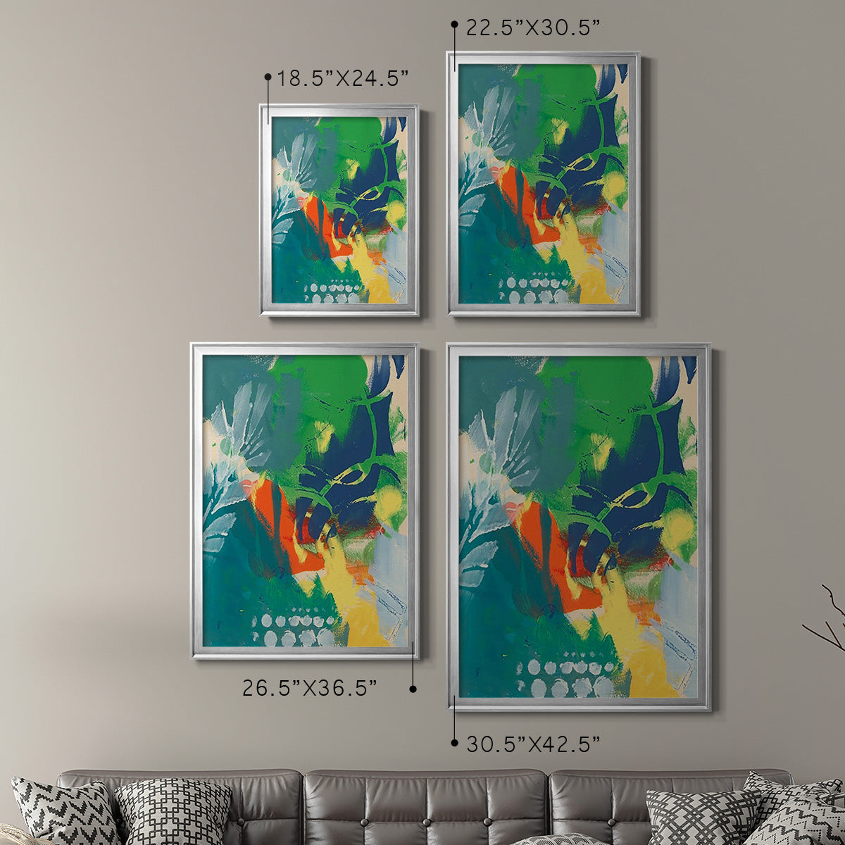 Tropical Graphics II - Modern Framed Canvas Print