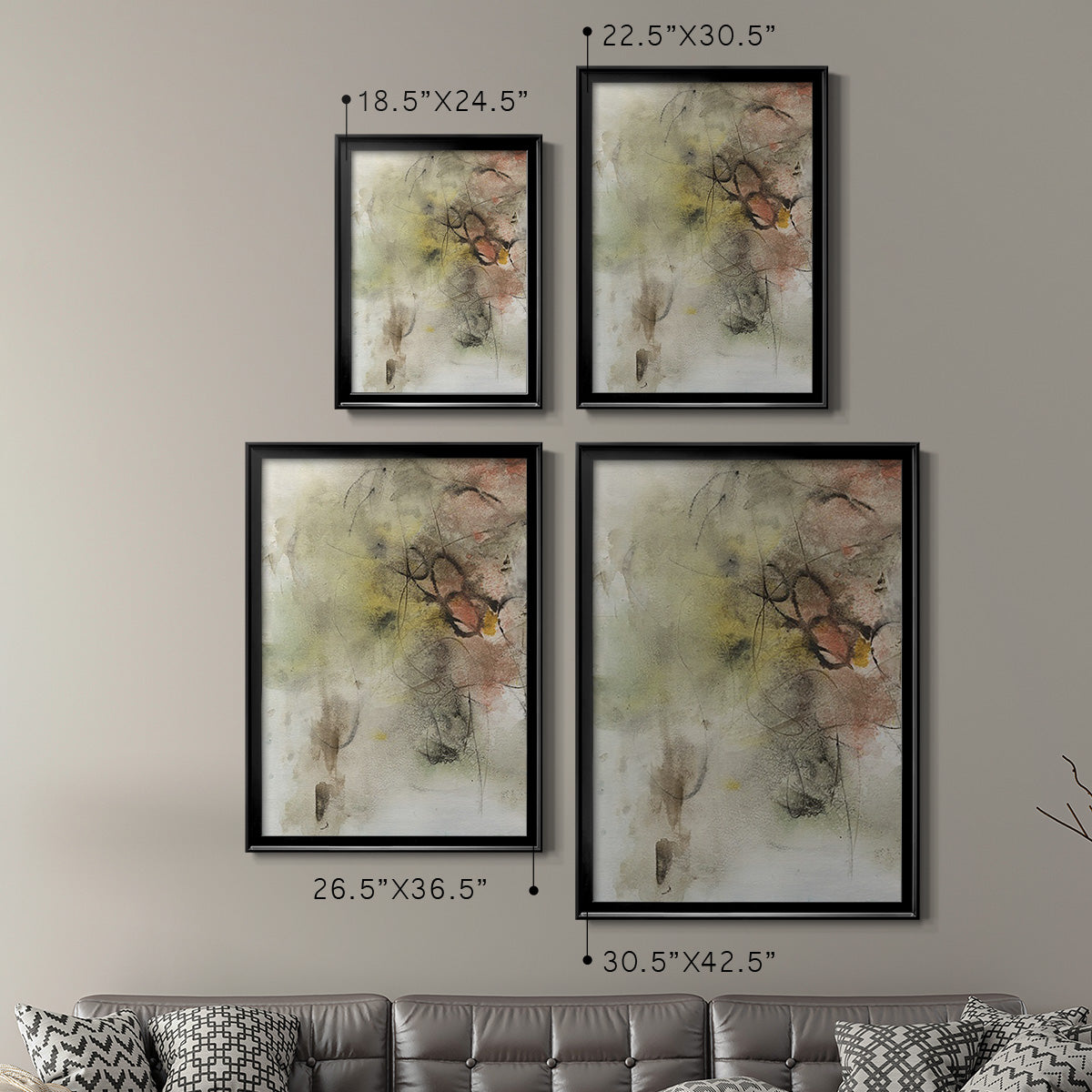 Soft Inspiration III - Modern Framed Canvas Print