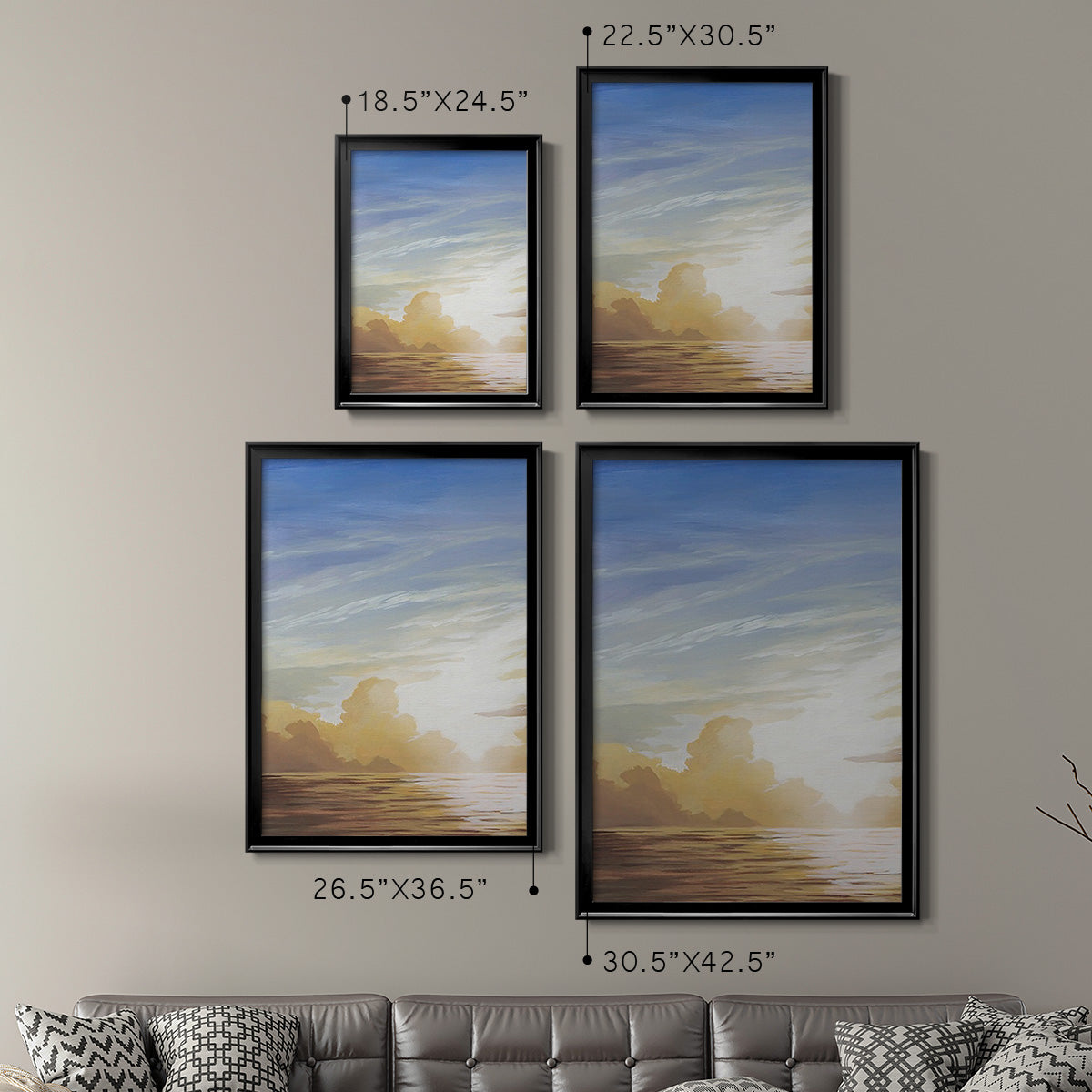 Luminous Waters I - Modern Framed Canvas Print