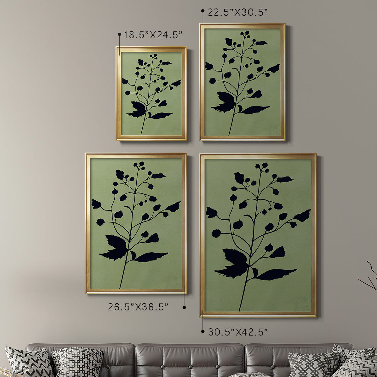 Earthly Botanical II - Modern Framed Canvas Print