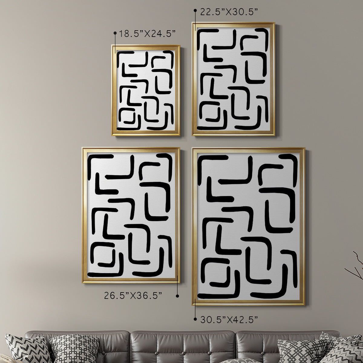 Shuffle III - Modern Framed Canvas Print