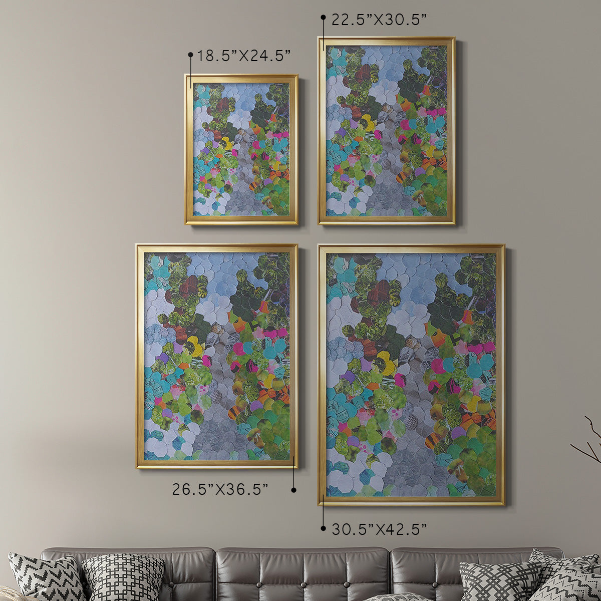 Magenta Garden - Modern Framed Canvas Print