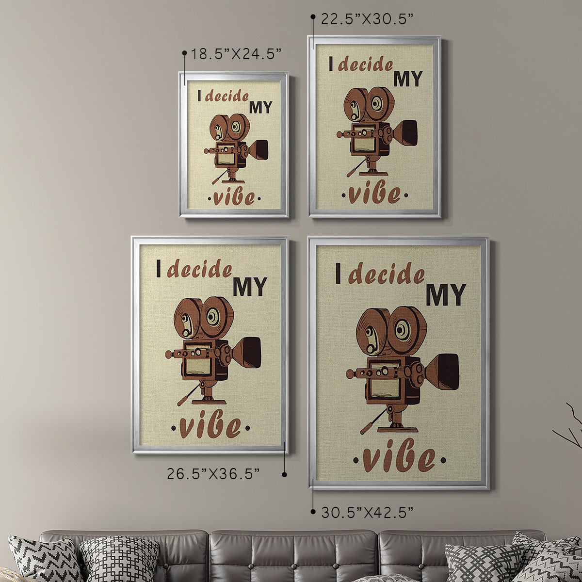 Movie Time III - Modern Framed Canvas Print