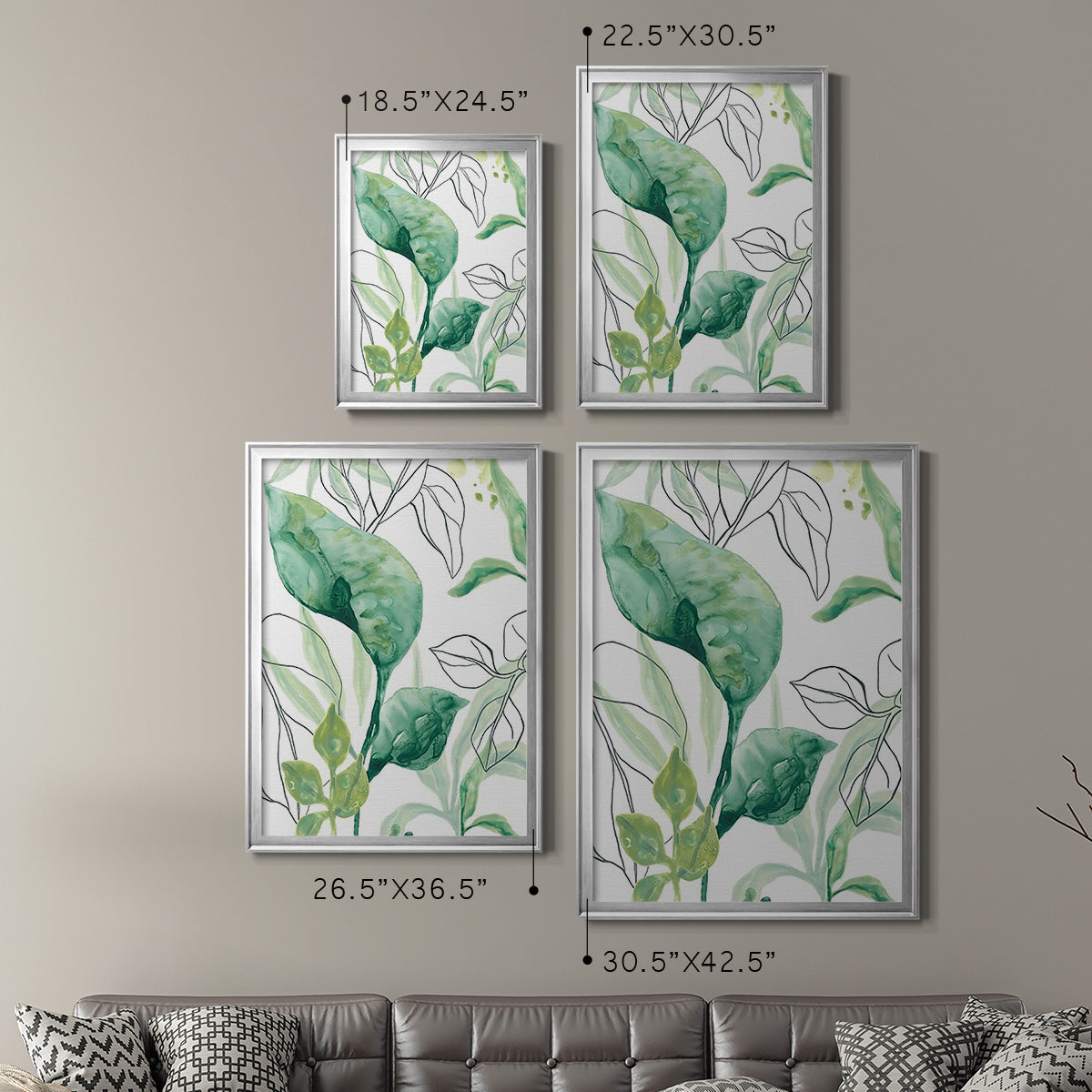 Tropical Palm Chorus I - Modern Framed Canvas Print