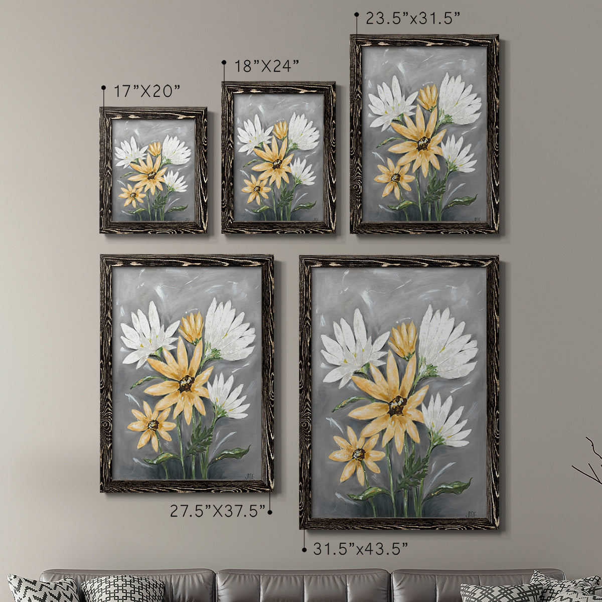 Summer Daisies I - Premium Framed Canvas 2 Piece Set - Ready to Hang