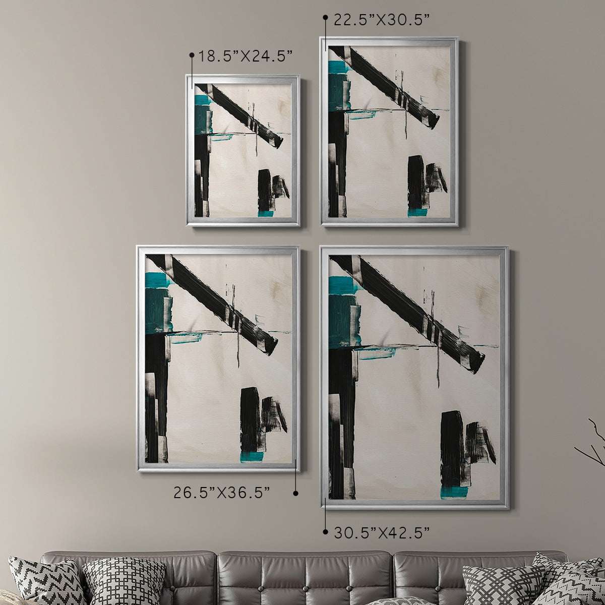 Geometry Notes III - Modern Framed Canvas Print