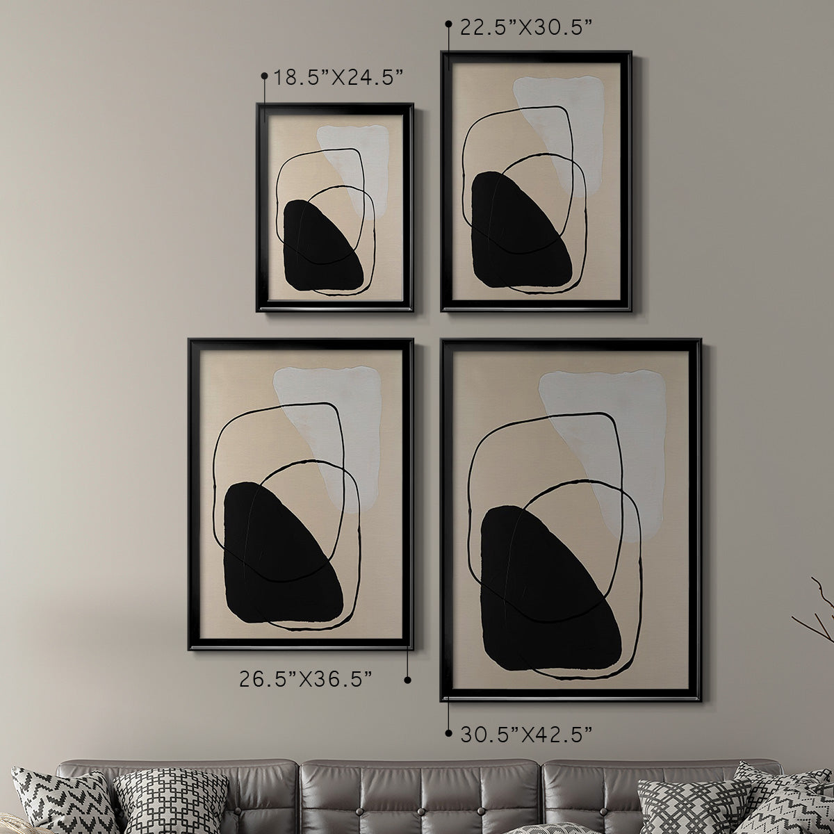Avant Mod II - Modern Framed Canvas Print