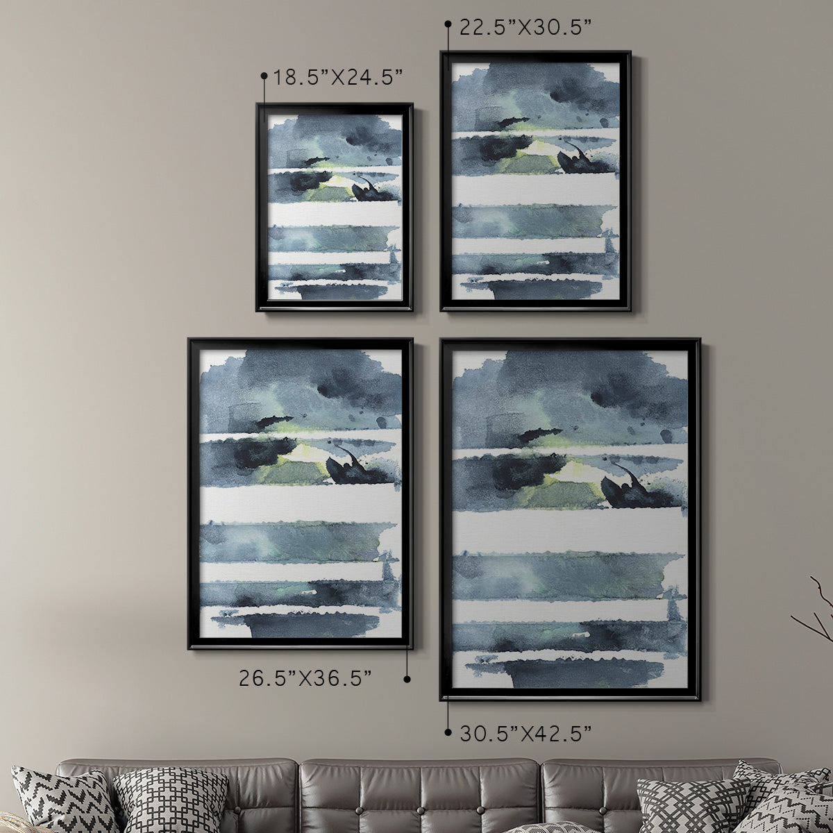 Blue Memories I - Modern Framed Canvas Print