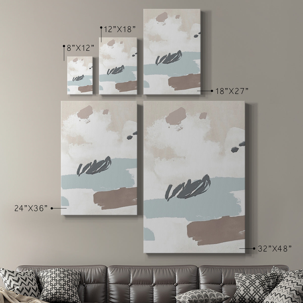 Neutral Wash II - Canvas Art Print