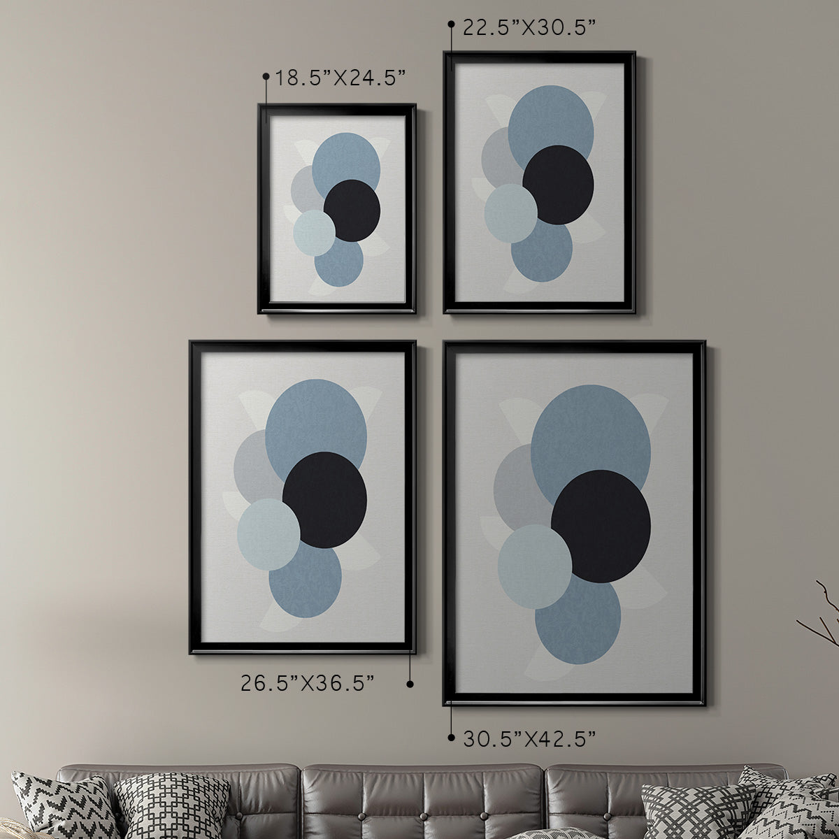 Shapely Blues II - Modern Framed Canvas Print