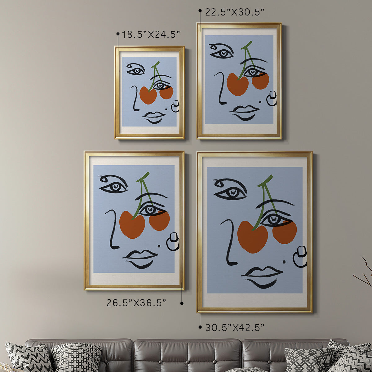 Cherry Baby II - Modern Framed Canvas Print