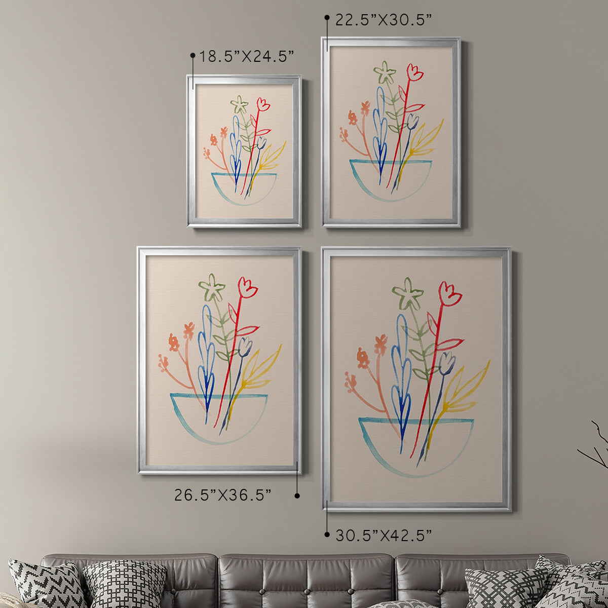 Fun Bunch II - Modern Framed Canvas Print