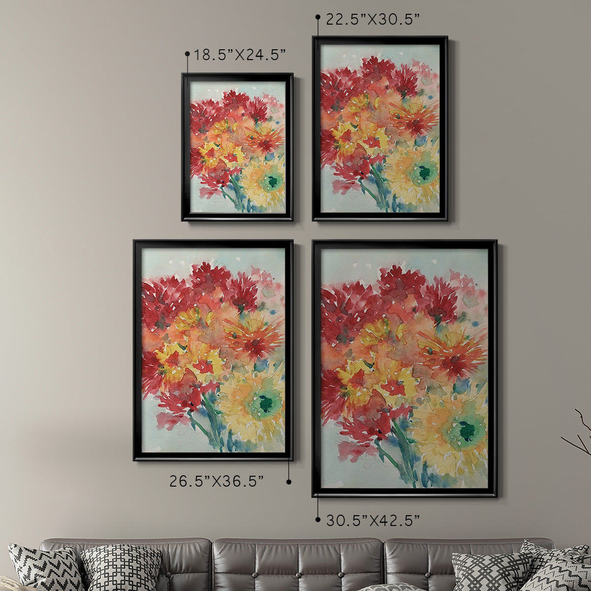 Floral Treats II - Modern Framed Canvas Print