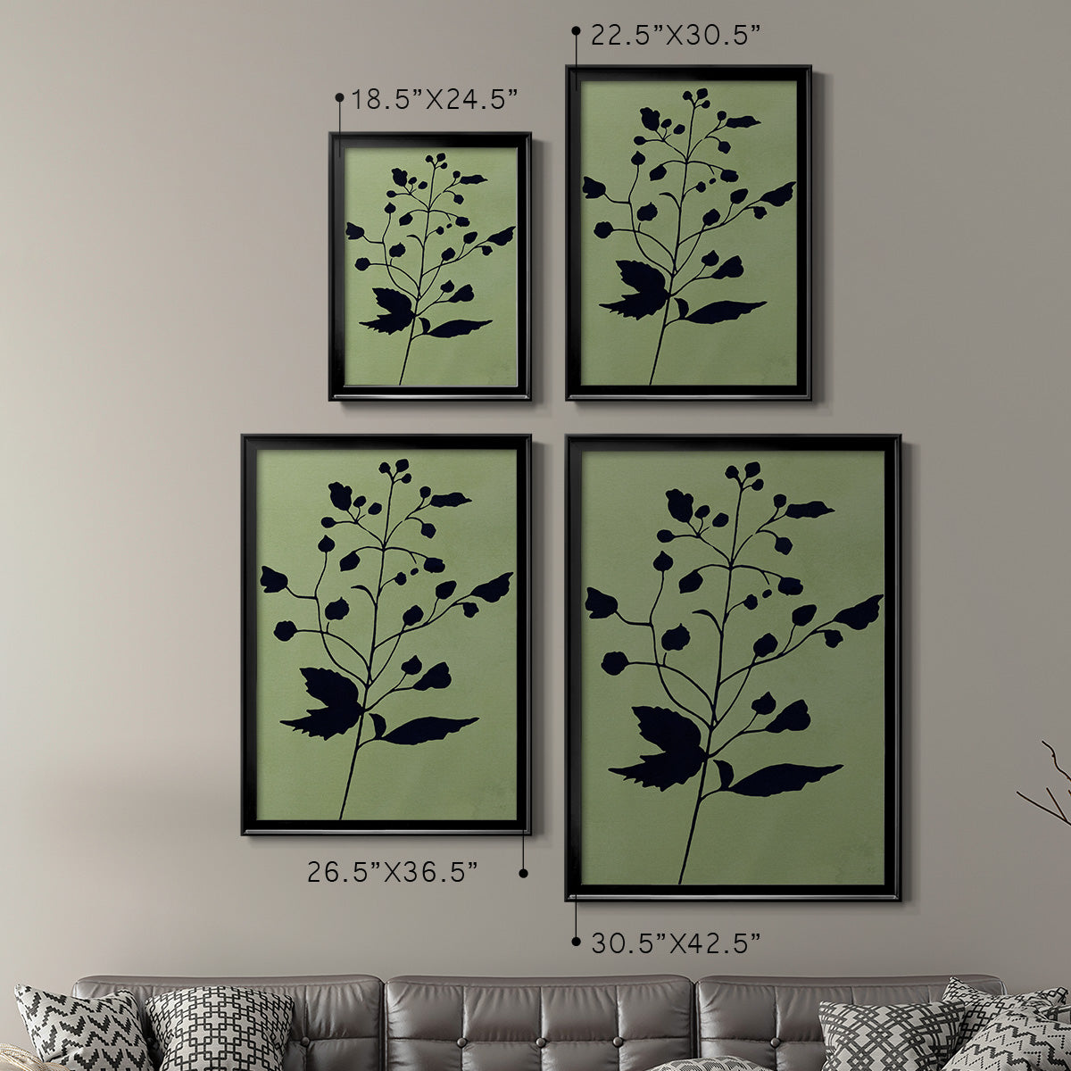 Earthly Botanical II - Modern Framed Canvas Print