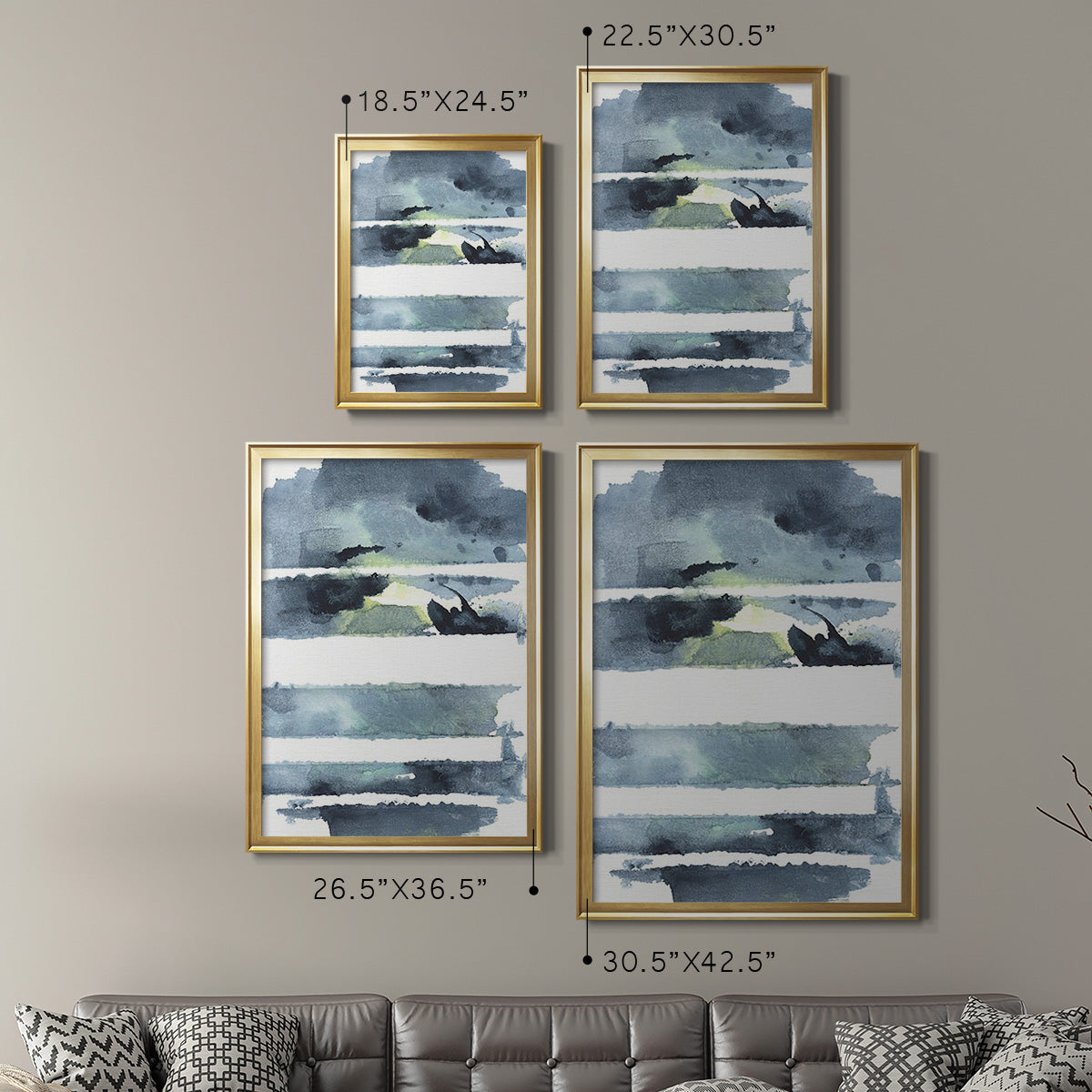 Blue Memories I - Modern Framed Canvas Print