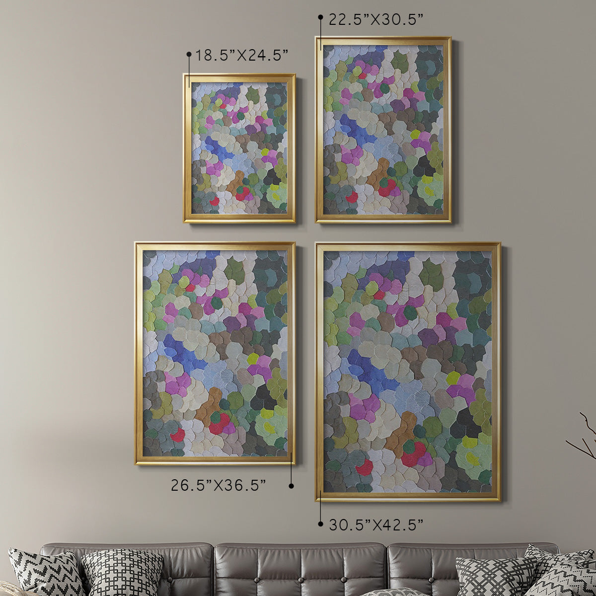 Monaco Hill Garden - Modern Framed Canvas Print