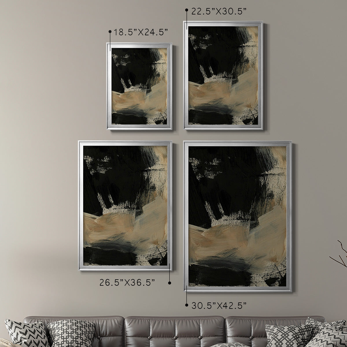 Baked Paintstrokes VI - Modern Framed Canvas Print
