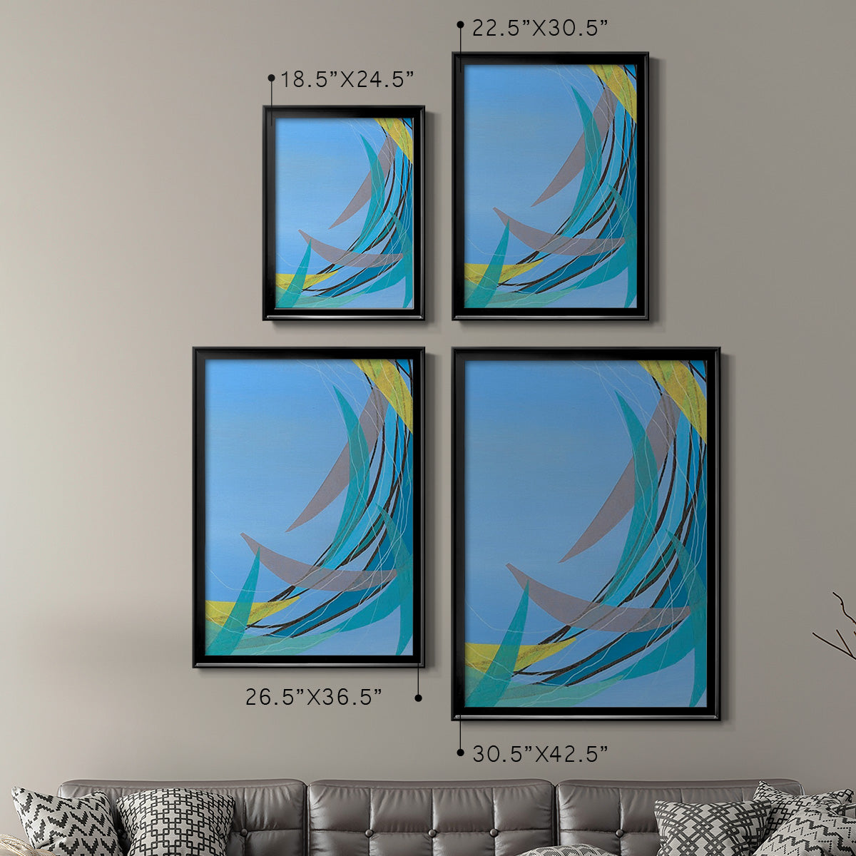 Circulating Flow II - Modern Framed Canvas Print