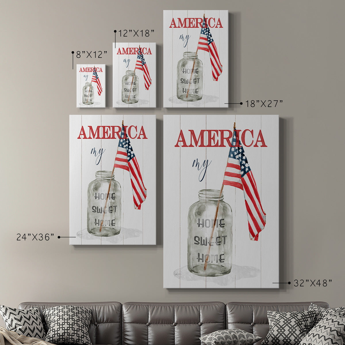 America My Home Sweet Home - Canvas Art Print