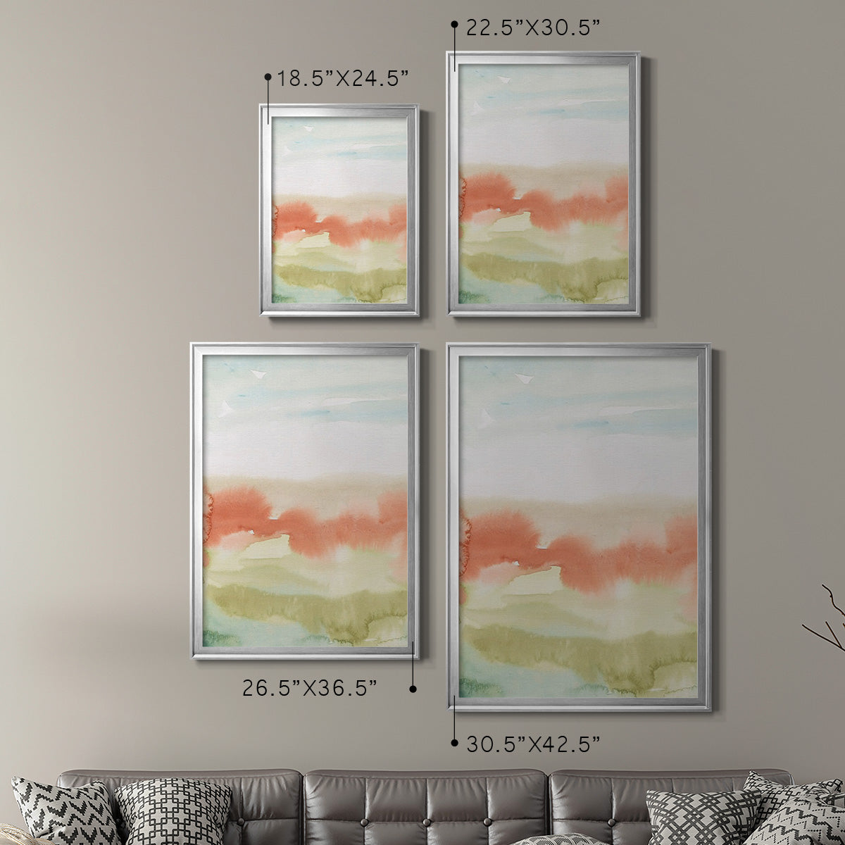 Blushing Sunrise I - Modern Framed Canvas Print