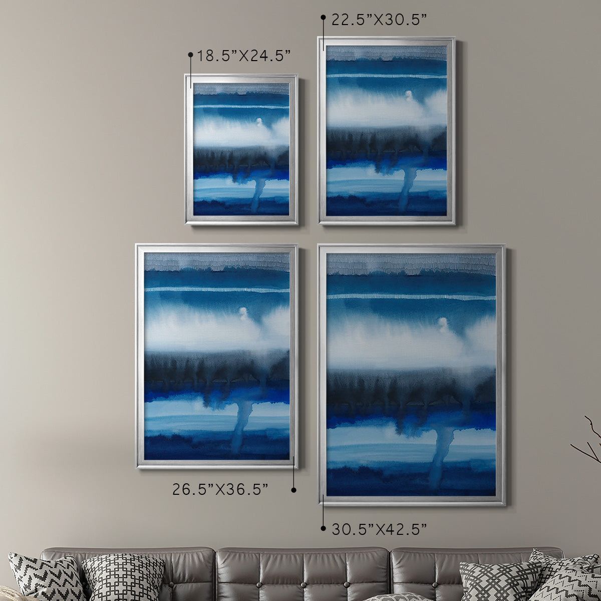 Deep Blue Shore I - Modern Framed Canvas Print