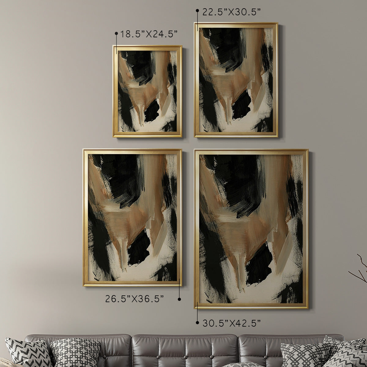 Baked Paintstrokes II - Modern Framed Canvas Print