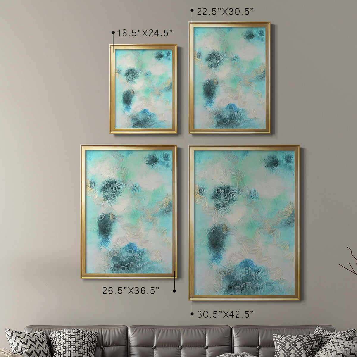 Blue Shift I - Modern Framed Canvas Print