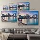 Boston Skyline with Financial District and Boston Harbor at Sunset - Canvas Art Print