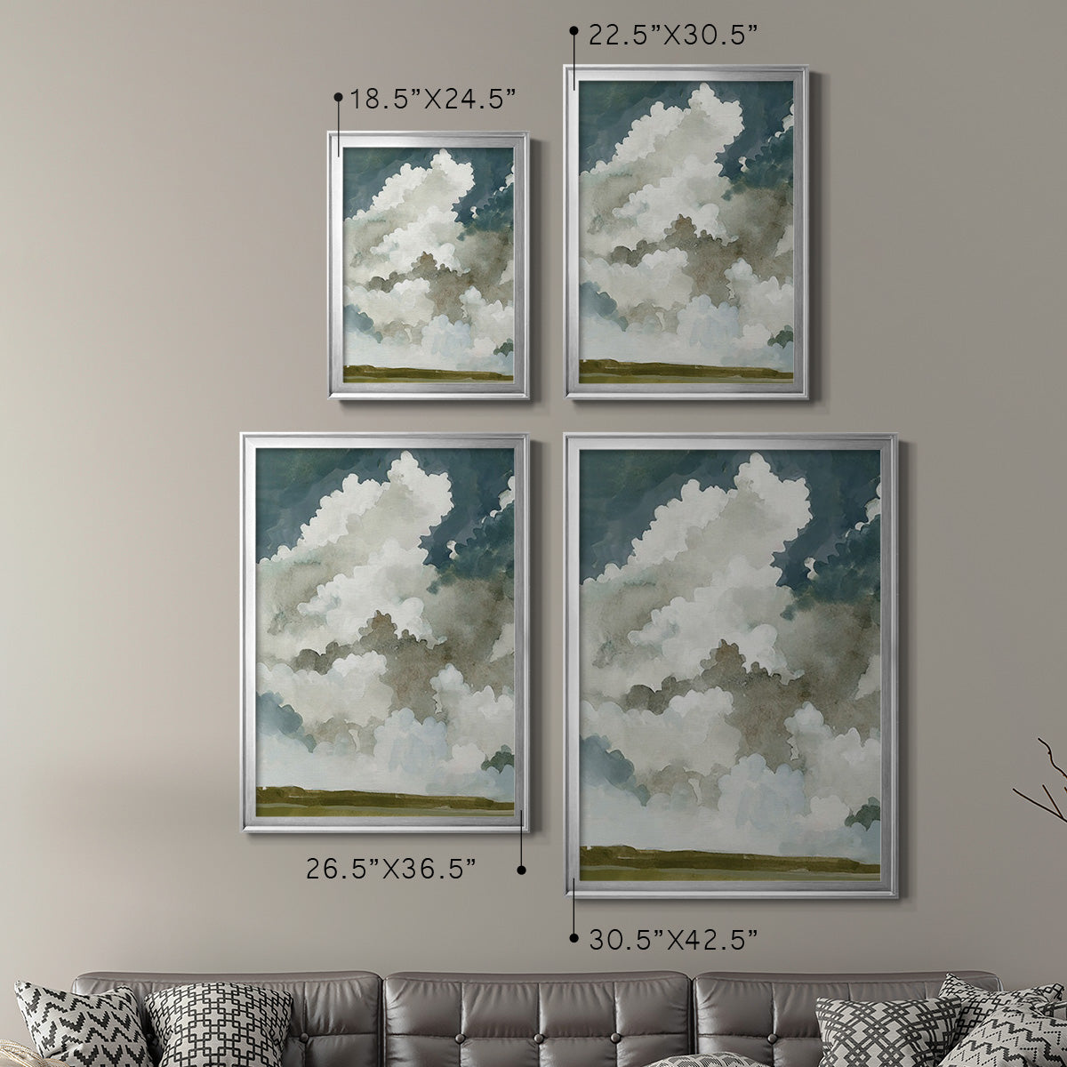 Vast Neutral Sky I - Modern Framed Canvas Print