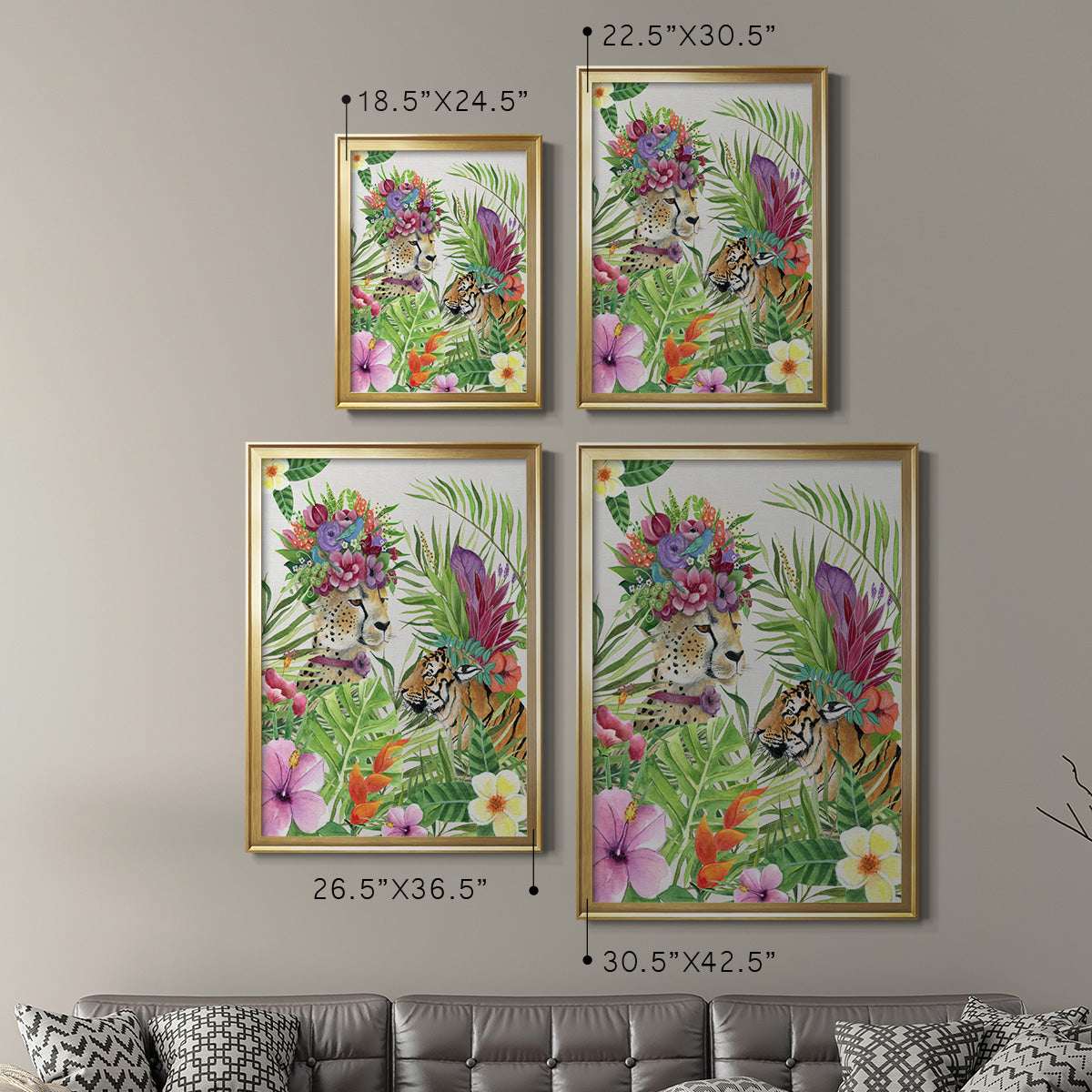 Jungle Royale I - Modern Framed Canvas Print