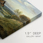 Canvas art print of a mounted hunter with dogs pursuing game across open landscape, highlighting texture and gallery-wrapped edges