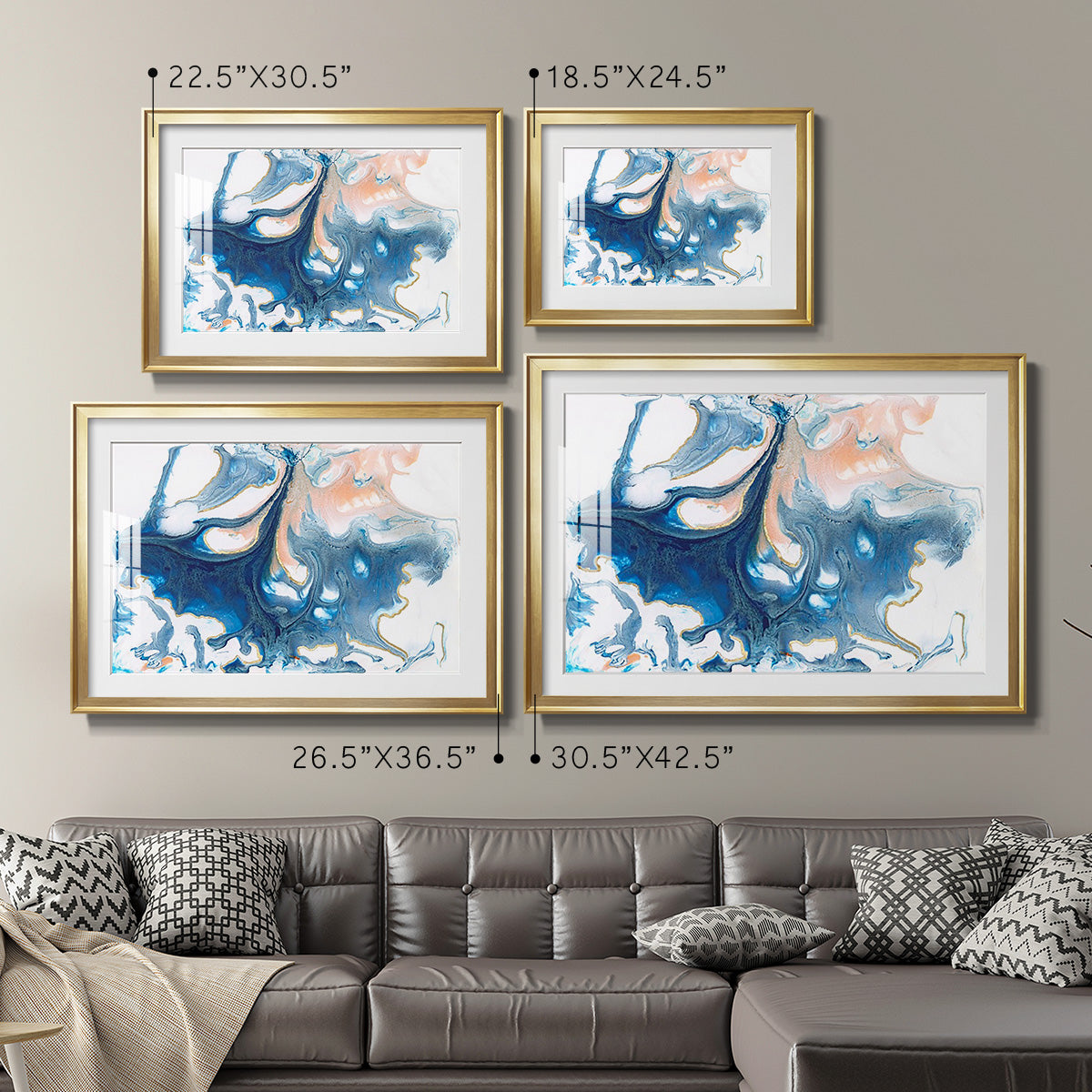 Dancing Blue I Premium Framed Print - Ready to Hang