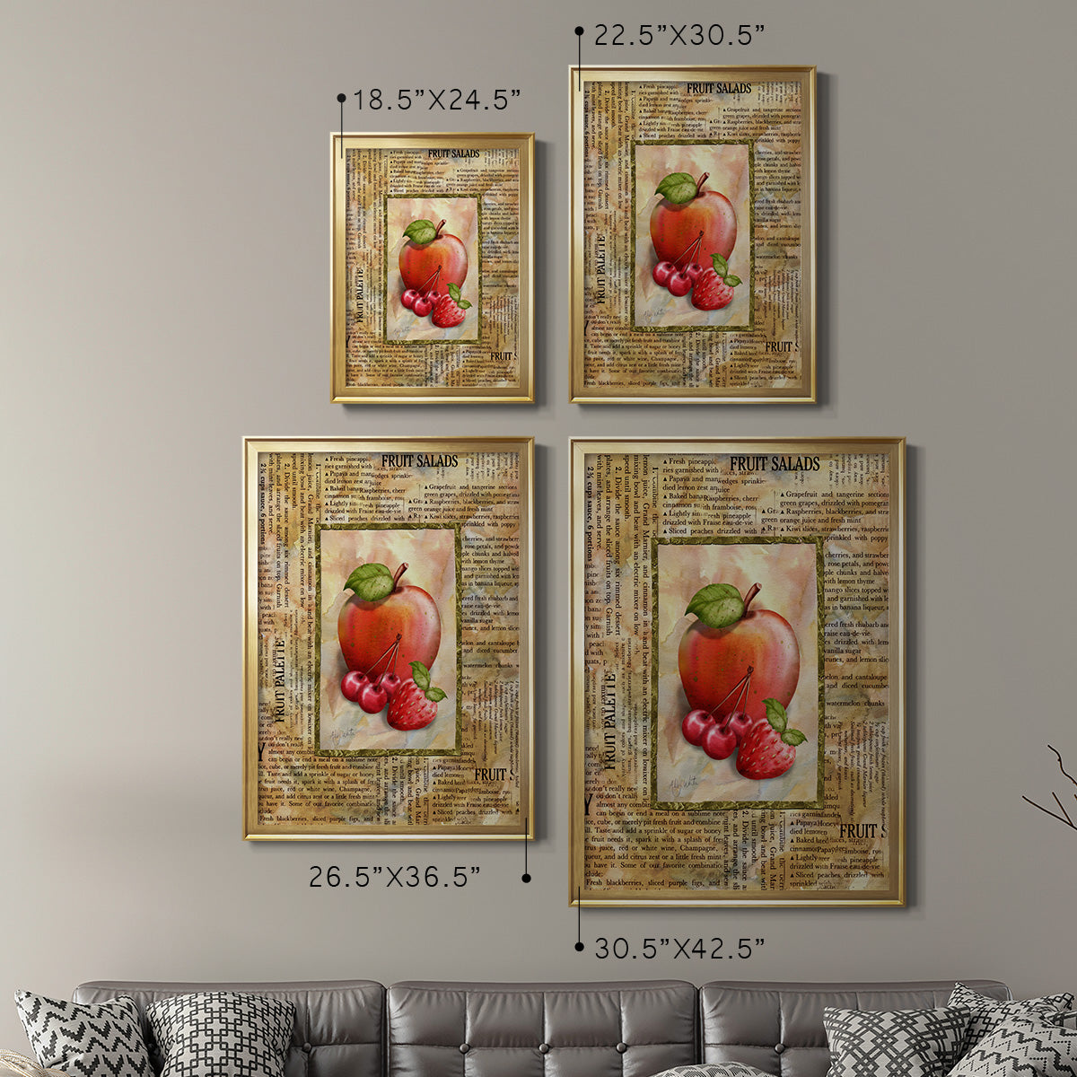 Mixed Fruit I - Modern Framed Canvas Print